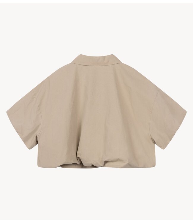 Refined Department Blouse ladies woven cropped blouse zipper INAYA sand
