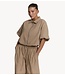 Refined Department Blouse ladies woven cropped blouse zipper INAYA sand