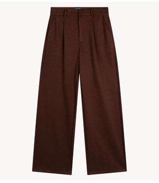 Refined Department Broek ladies knitted wide leg pantalon PUCK choc brown