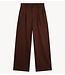 Refined Department Broek ladies knitted wide leg pantalon PUCK choc brown