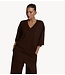 Refined Department T-shirt ladies knitted v-neck t-shirt DOLLA choc brown