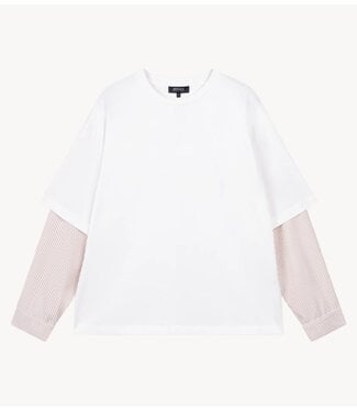 Refined Department Top ladies knitted t-shirt blouse sleeve DEVON off white