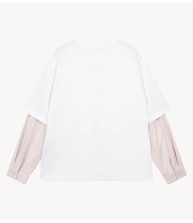 Refined Department Top ladies knitted t-shirt blouse sleeve DEVON off white