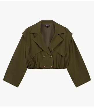 Refined Department Jas ladies woven bomber trenchcoat LAYA army