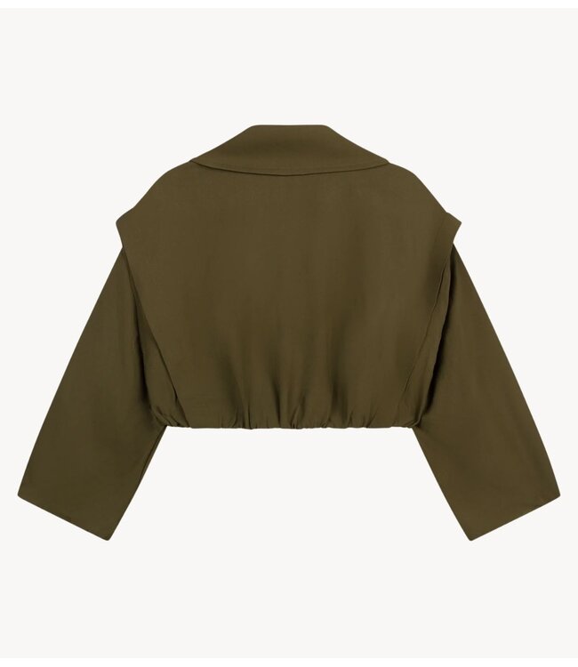 Refined Department Jas ladies woven bomber trenchcoat LAYA army