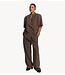 Refined Department Broek ladies woven check wide leg pants PUCK check