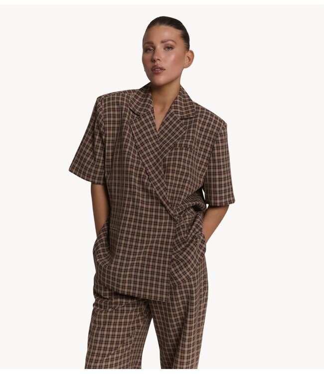 Refined Department Shirt ladies woven oversized closure top ELLA check