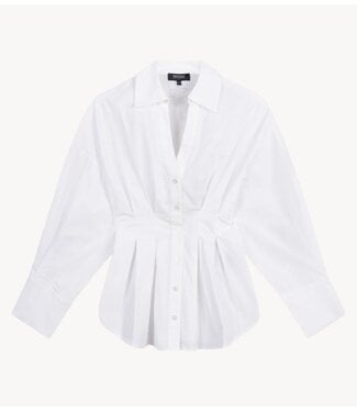 Refined Department Blouse ladies woven taillered blouse GUUSJE white