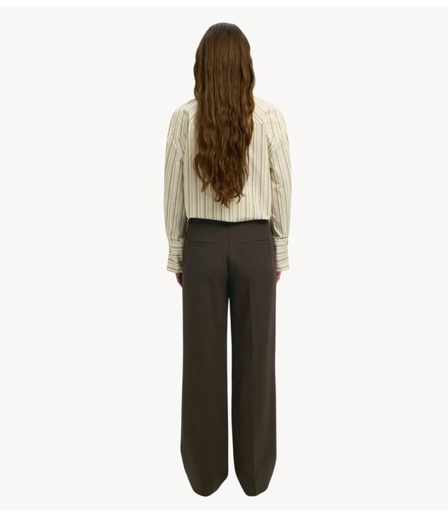 Selected Broek SLWRITA MW WIDE PANT MEL NOOS Delicioso