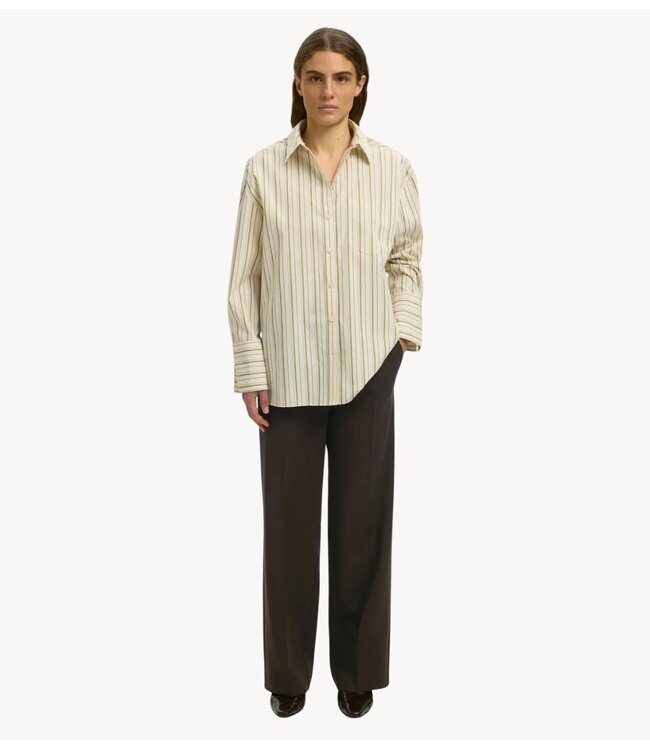 Selected Broek SLWRITA MW WIDE PANT MEL NOOS Delicioso