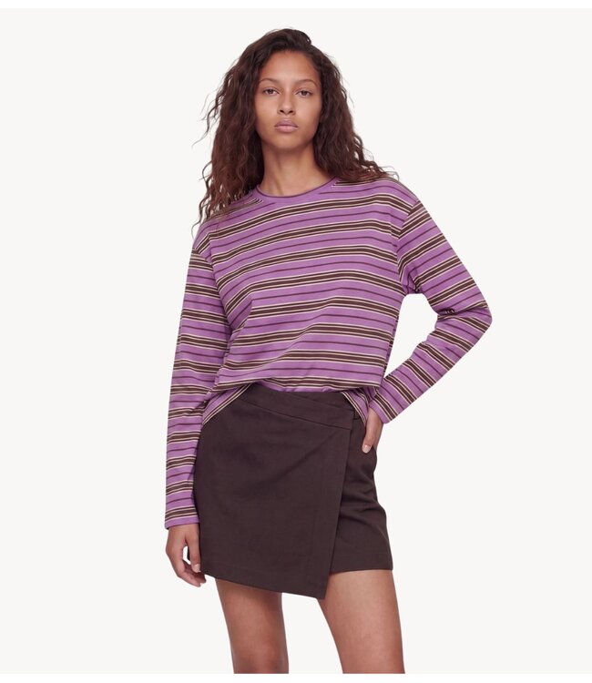 EDITED Shirt Verlee Longsleeve Stripes: Black Coffee, Lavender Crystal, Egret