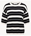 EDITED Top Kristine Knit T-Shirt Black Bean & Egret Stripe