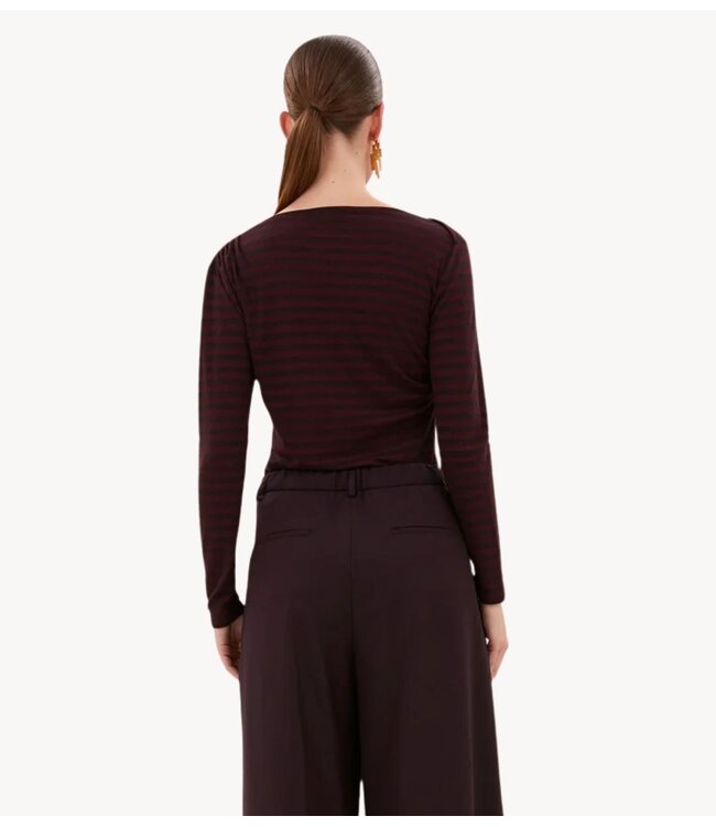 BY-BAR Shirt leya melange stripe top pecan