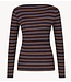 BY-BAR Shirt leya big stripe top coffee bean