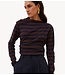 BY-BAR Shirt leya big stripe top coffee bean
