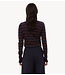 BY-BAR Shirt leya big stripe top coffee bean