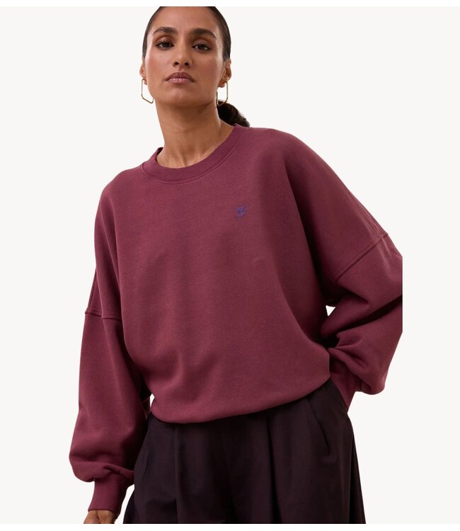 BY-BAR Trui malyn logo sweater burgundy crush