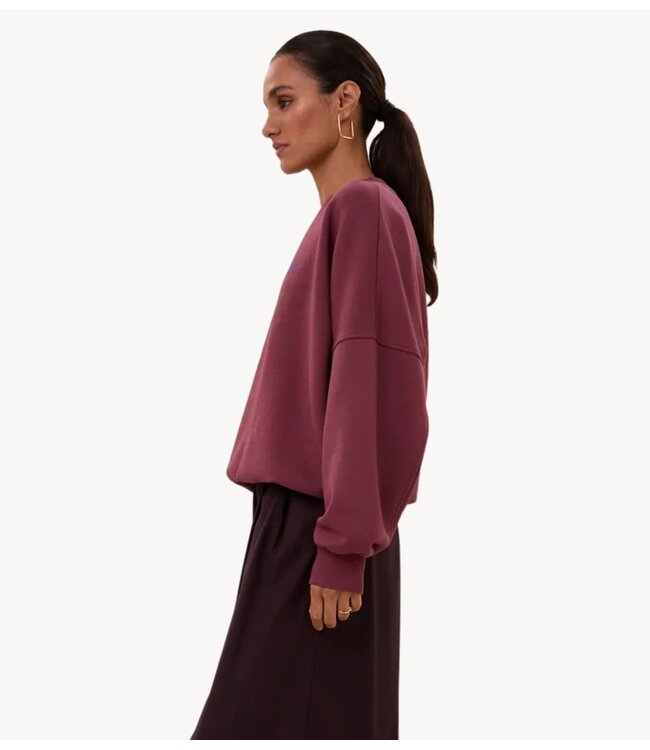 BY-BAR Trui malyn logo sweater burgundy crush