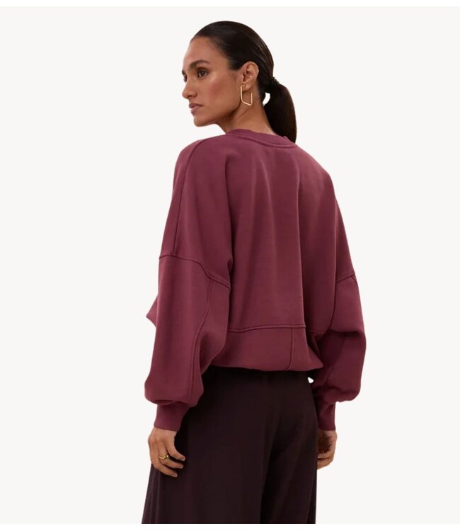 BY-BAR Trui malyn logo sweater burgundy crush