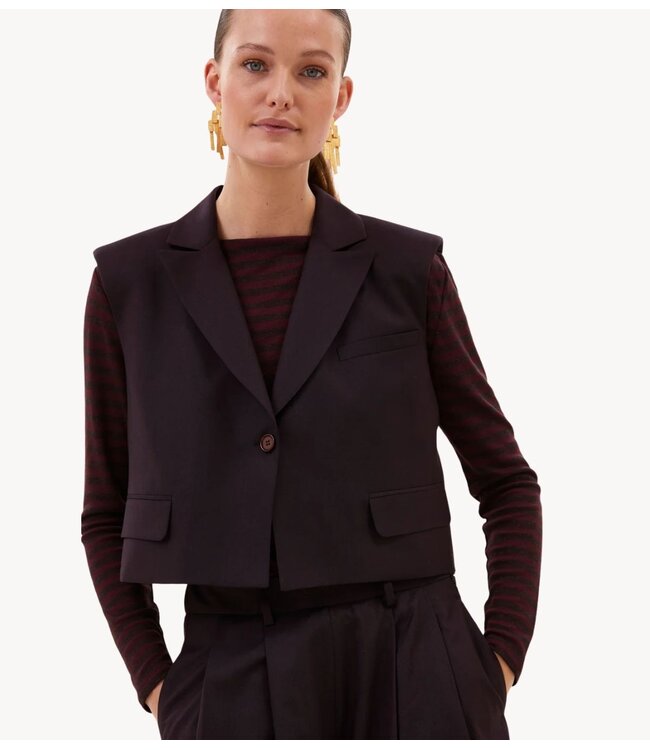 BY-BAR Gilet bobi gilet dark wine
