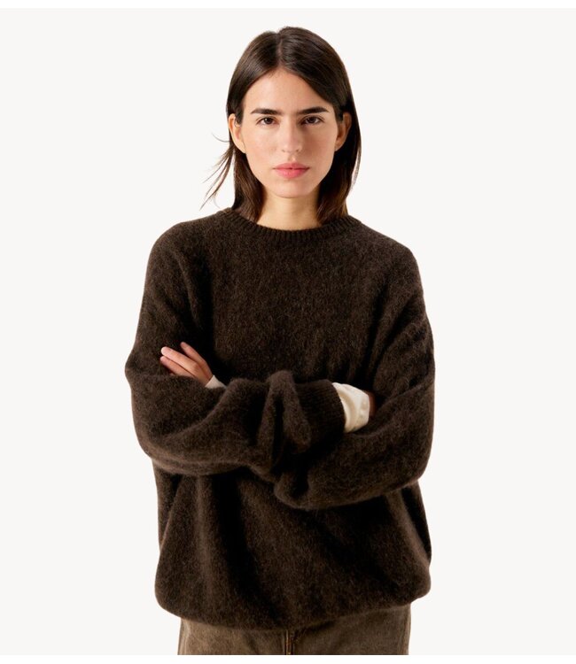 American Vintage Trui VITOW PULL AMPLE COL ROND  CAFE CHINE
