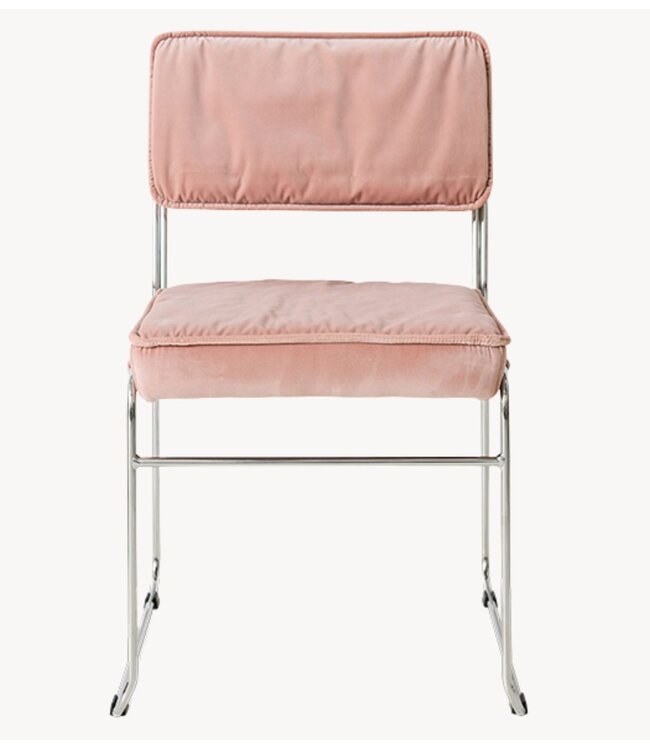 HKLIVING Stoel Endless dining chair: velvet, lychee pink