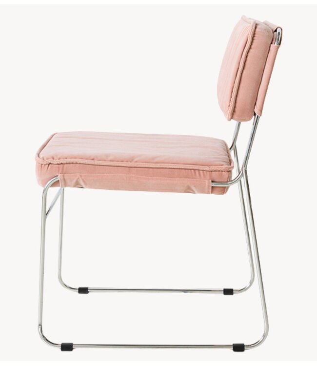 HKLIVING Stoel Endless dining chair: velvet, lychee pink