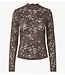 YAS Top YASLACEY LS LACE TOP S. NOOS Chocolate Brown