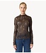 YAS Top YASLACEY LS LACE TOP S. NOOS Chocolate Brown
