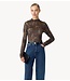 YAS Top YASLACEY LS LACE TOP S. NOOS Chocolate Brown