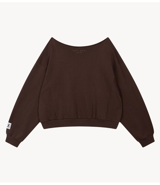 Alix The Label Trui ladies knitted badwing sweater warm brown