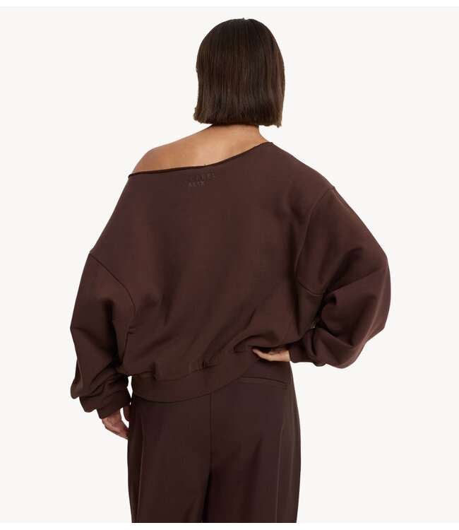 Alix The Label Trui ladies knitted badwing sweater warm brown