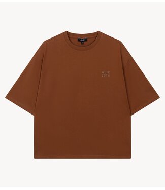 Alix The Label Top ladies knitted alix t-shirt cognac