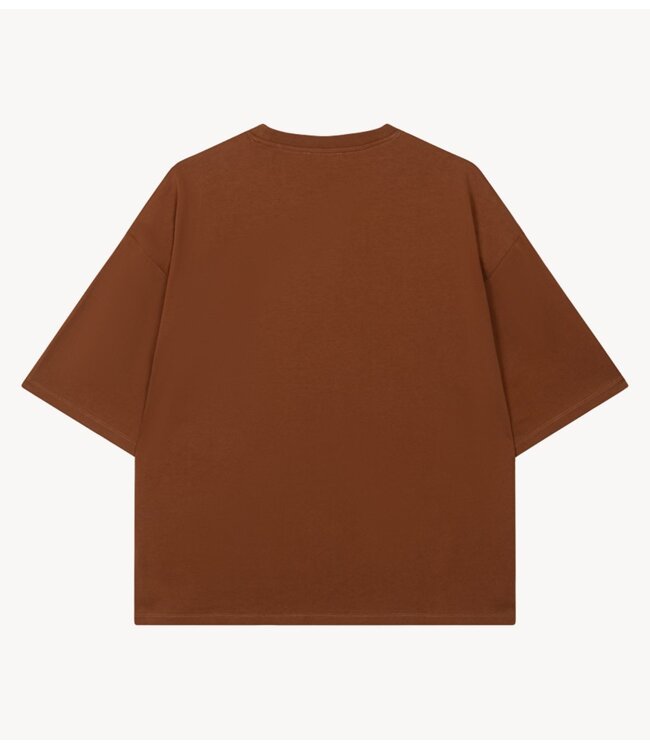 Alix The Label Top ladies knitted alix t-shirt cognac