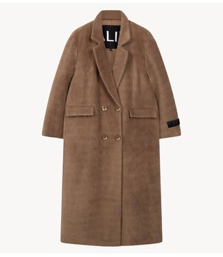 Alix The Label Jas ladies woven long hairy coat camel