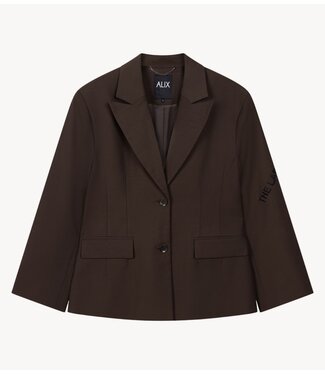 Alix The Label Blazer ladies woven fitted blazer deep brown