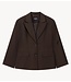 Alix The Label Blazer ladies woven fitted blazer deep brown