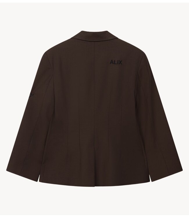 Alix The Label Blazer ladies woven fitted blazer deep brown