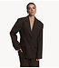 Alix The Label Blazer ladies woven fitted blazer deep brown