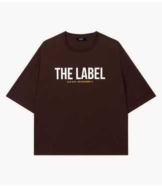 Alix The Label T-shirt ladies knitted the label oversized t-shirt warm brown