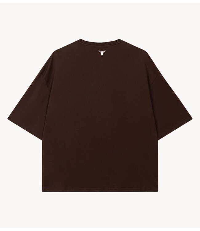 Alix The Label T-shirt ladies knitted the label oversized t-shirt warm brown