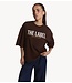 Alix The Label T-shirt ladies knitted the label oversized t-shirt warm brown