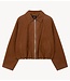 Alix The Label Jas ladies woven faux suede ballon jacket cognac