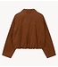 Alix The Label Jas ladies woven faux suede ballon jacket cognac