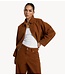 Alix The Label Jas ladies woven faux suede ballon jacket cognac