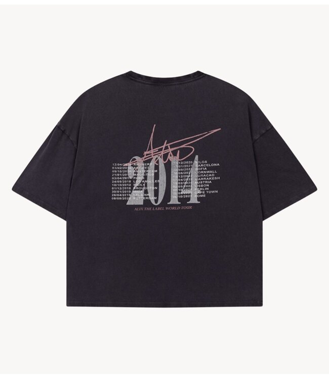 Alix The Label T-shirt ladies knitted tour t-shirt charcoal grey