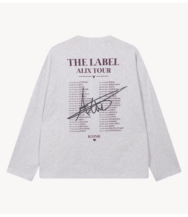 Alix The Label Shirt ladies knitted photo longsleeve t-shirt soft grey melange