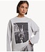 Alix The Label Shirt ladies knitted photo longsleeve t-shirt soft grey melange