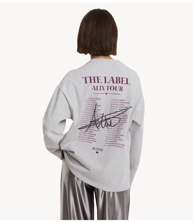 Alix The Label Shirt ladies knitted photo longsleeve t-shirt soft grey melange
