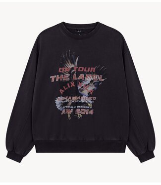 Alix The Label Trui ladies knitted eagle sweater charcoal grey